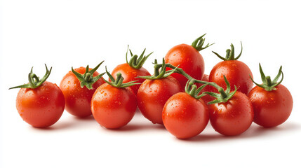 Wall Mural - Delicious red tomatoes, isolated against a white background.