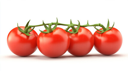 Wall Mural - Delicious red tomatoes, isolated against a white background.