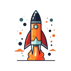 Wall Mural - Rocket icon. Space rocket launch. Spaceship image. Vector illustration.