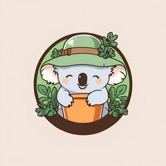 Poster - Cute Koala Holding a Pot