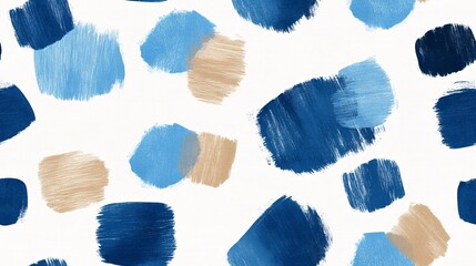 Poster - Abstract Blue and Tan Watercolor Brushstrokes Pattern 