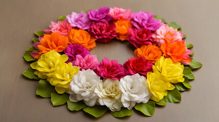 Poster - Vibrant Flower Wreath for Wedding or Special Occasion