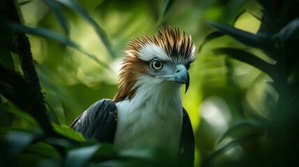 Naklejka na meble Eagle Portrait in Lush Green Foliage