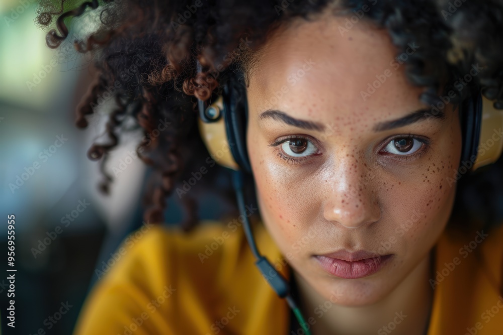 Telemarketer Signs Tired female telemarketer showing signs of burnout, experiencing ...
