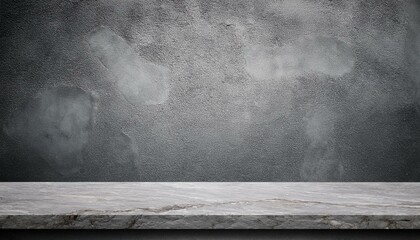 Stone table top and background of grey old concrete wall - can used for display or montage your products.
