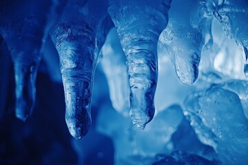 Poster - Insects on Vatnajokull glacier, icebergs formed by an icelandic ice mass. Wintry frozen glaciers with ice covered frost texture, climate change.