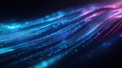 Poster - Abstract light waves with vibrant colors creating a dynamic and captivating digital background for technology and innovation themes.