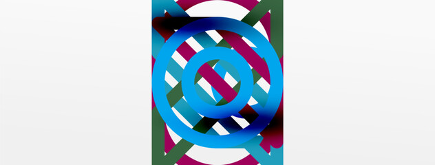 Aufkleber - Abstract background - colorful circle lines technology or business digital template
