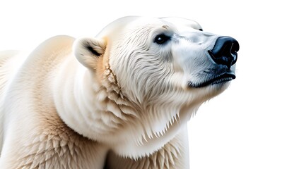 polar bear depicted watercolor illustration style isolated white background blending abstract brush strokes realism creative wildlife concept