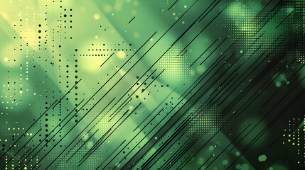 Wall Mural - Abstract Background with Green and Black Geometric Shapes