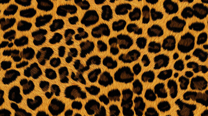 Realistic fur leopard seamless pattern