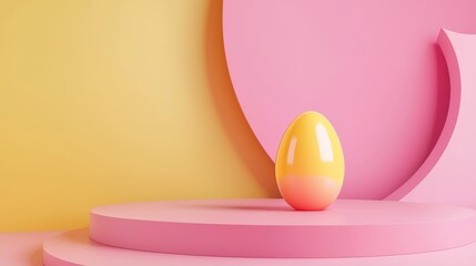 Poster - Presentation of products in pastel abstract geometric shapes.