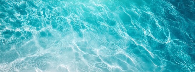 Poster - Animated abstract sand beach from above, transparent light blue water wave and sun lights, summer vacation banner concept, natural beauty spa in the outdoors