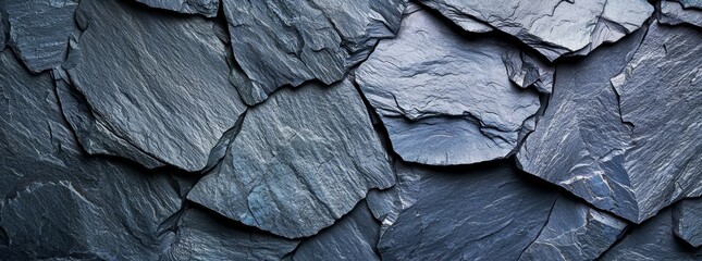 Poster - A grunge banner with an abstract stone background. A close up of the stone wall's texture. A light gray rock backdrop with a grunge banner on top.
