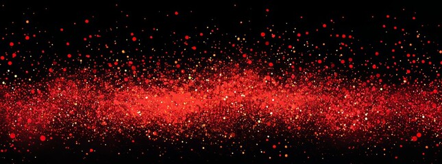 Poster - Abstract dark glitter fire particle lights with flame embers over a black background.