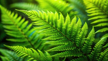 Delicate fern fronds of vibrant green Macro+Plant thrive in humid, well-lit environments, supporting strong vein systems.