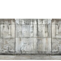 Canvas Print - Concrete cement wall building barriers or borders. Industrial construction concept. isolated on white 