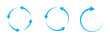 © NOVA STOCK - Circle arrows icon set. Round reload sign, repeat icon, refresh icon, rotate arrow icon sign and symbol, Vector illustration. blue circlr arrow set.