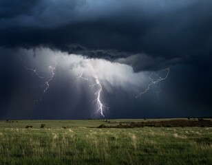dark rainy stormy cloud with lightning and rain