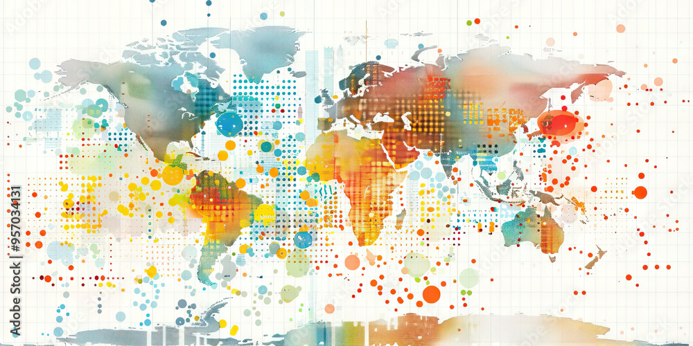 Economic Resources Map Color Coding A map of the world with key economic indicators marked by color-coded ...