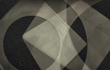 Poster - A vintage 3D abstract design of circles and squares with stars in night sky