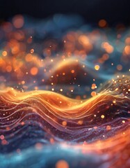 Wall Mural - colorful abstract background with wave and light effects