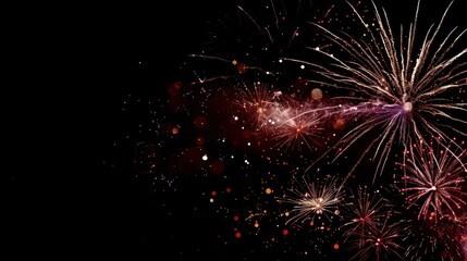 Vibrant Festive Fireworks Display with Brilliant Colors and Sparkles