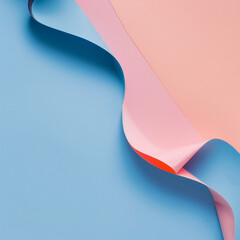 Wall Mural - Chromatic Paper Canvas: An abstract texture of crumpled paper bathed in vibrant blue, pink, and orange hues