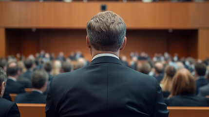 An investor attending an annual shareholder meeting of a company investor attending.