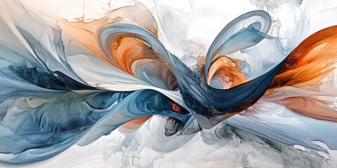 Poster - Dynamic abstract watercolor art featuring 3D rendering that conveys movement and energy