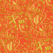 © tiff20 - Christmas Gold and red seamless pattern. Digital illustration.