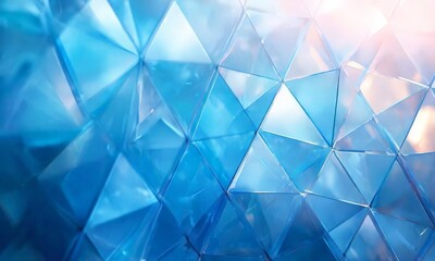 Poster - abstract blue background with triangles