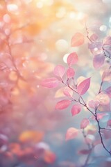 Wall Mural - abstract fall season nature background with lots of bokeh and a bright center spotlight. stock.