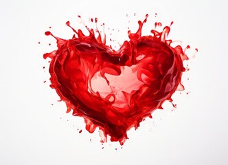 Wall Mural - heart made red paint