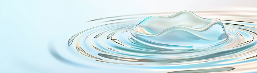 Poster - A serene ripple effect with translucent water droplet creates calming atmosphere.