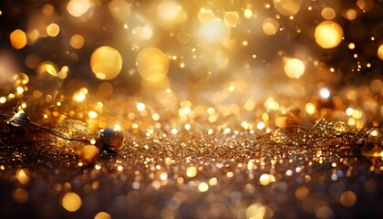 gold glitter background with blur