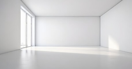 empty white room with window and floor