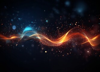 abstract glowing background with orange and blue lights