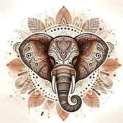 elephant head coloring page mandala design. print design. t-shirt design