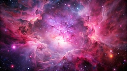 Wall Mural - Pink space nebula clouds among star pigs