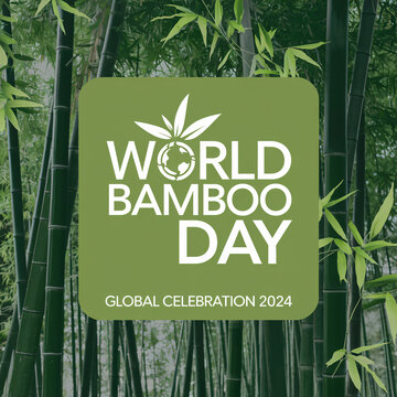 World bamboo day background banner poster with green bamboo on september 18 th.