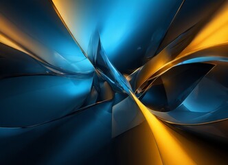 Wall Mural - abstract blue and yellow background