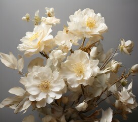 Wall Mural - vase white flowers on table