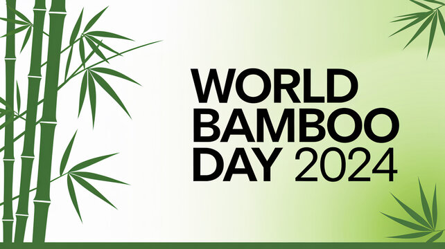 World bamboo day background banner poster with green bamboo on september 18 th.