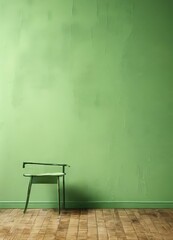 Wall Mural - green wall with chair in the corner