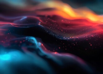 Wall Mural - abstract background with colorful waves and stars