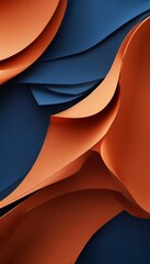 Wall Mural - blue and orange abstract background with wavy pattern