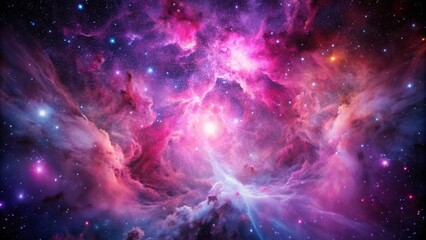 Wall Mural - Pink space nebula clouds among star pigs