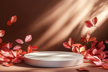 Poster - Mockup for packaging, branding and product presentation in autumn warm colors
