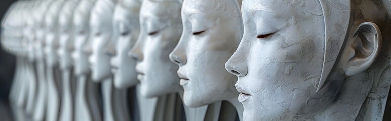 Sculpted Faces in Minimalist Line Art Collection